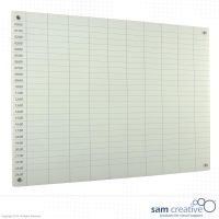 Whiteboard Glas Tagesplaner 0:00–24:00 100x150 cm